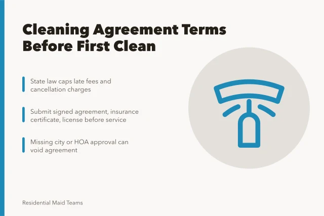 Residential cleaning service agreement terms, insurance, and approvals checklist. What to Include in a Residential Cleaning Service Agreement (Before the First Clean)